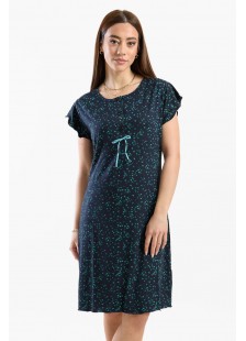 Summer short-sleeved nightgown CHERRY 214 BLUE BLUE Summer short-sleeved nightgown CHERRY 214 BLUE BLUE