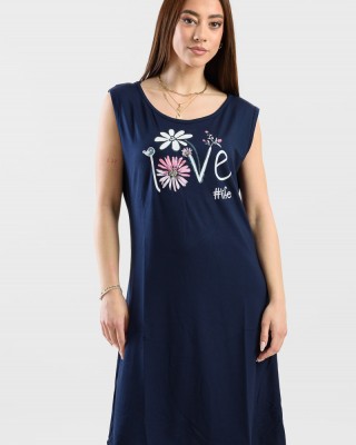 Ärmelloses Kleid CHERRY 203 BLUE DRESS für Damen