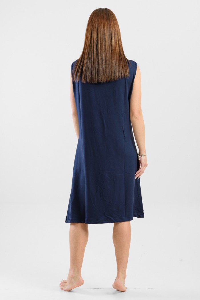 Ärmelloses Kleid CHERRY 203 BLUE DRESS für Damen