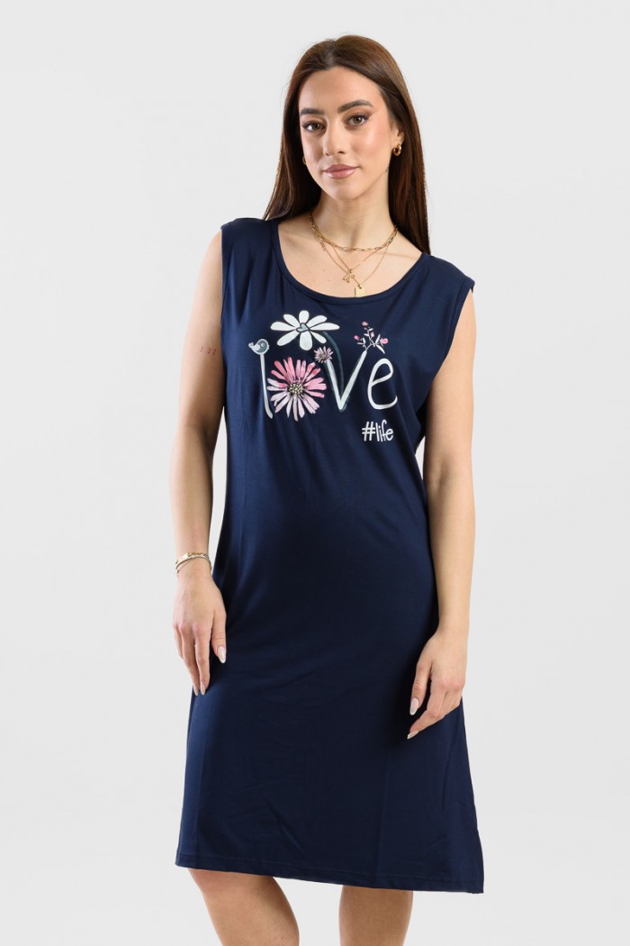 Ärmelloses Kleid CHERRY 203 BLUE DRESS für Damen