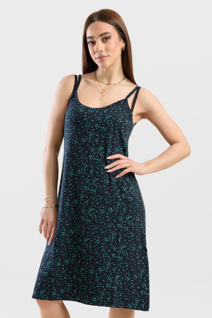 Summer nightgown thin straps CHERRY 221 BLUE BLUE DROPS