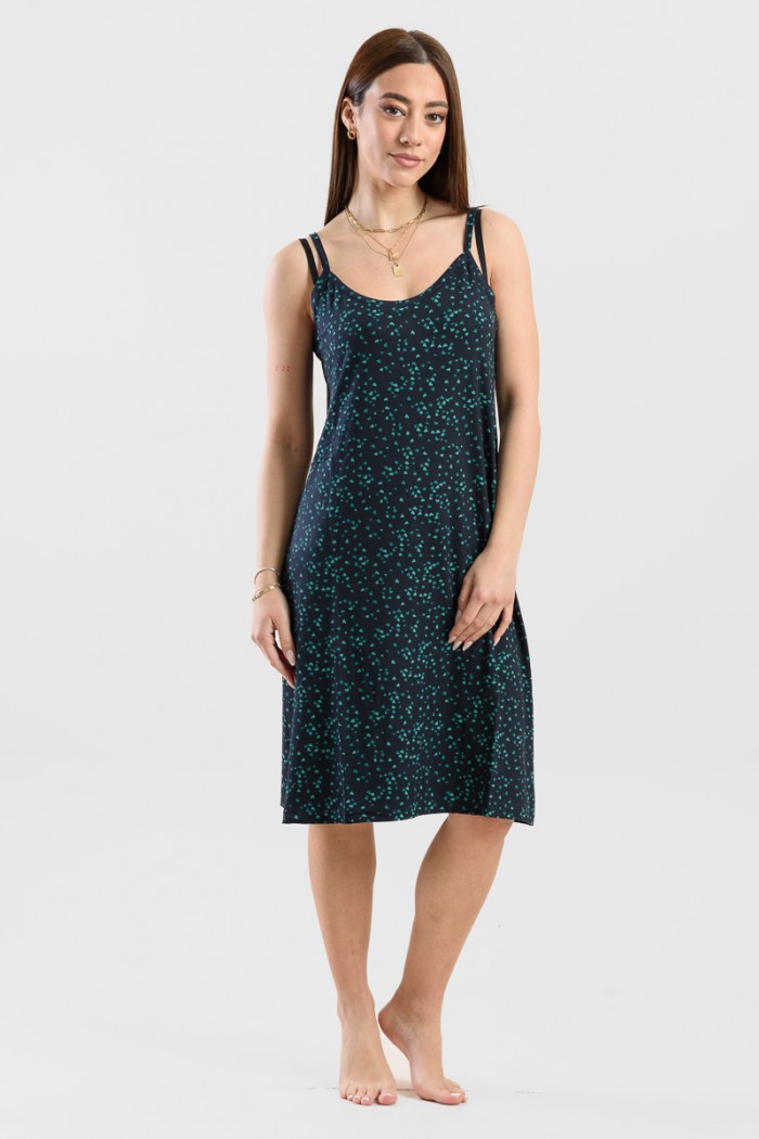 Summer nightgown thin straps CHERRY 221 BLUE BLUE DROPS