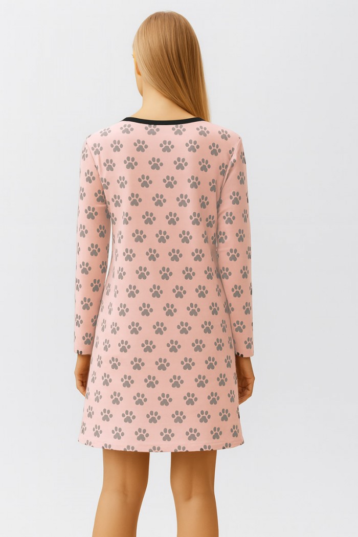 Winter nightgown Allover print CHERRY FOOTPRINT 2503