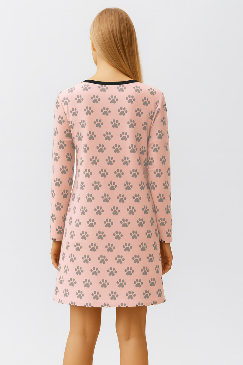 Winter nightgown Allover print CHERRY FOOTPRINT 2503