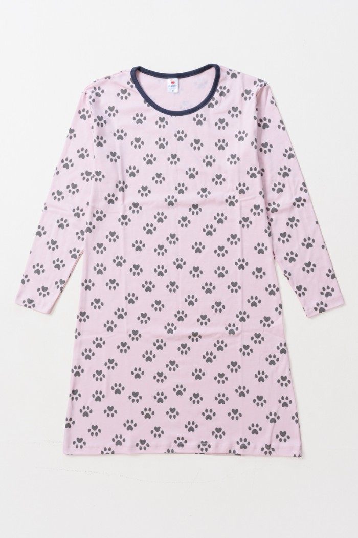 Winter nightgown Allover print CHERRY FOOTPRINT 2503