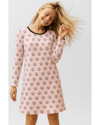 Winter nightgown Allover print CHERRY FOOTPRINT 2503