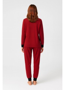 Damen-Winter-Pyjama CHERRY HEARTS 2507 RED Damen-Winter-Pyjama CHERRY HEARTS 2507 RED
