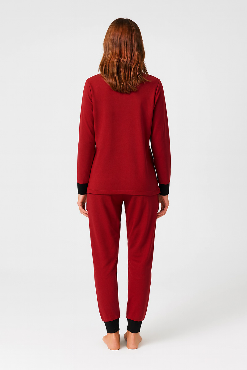 Damen-Winter-Pyjama CHERRY HEARTS 2507 RED Damen-Winter-Pyjama CHERRY HEARTS 2507 RED