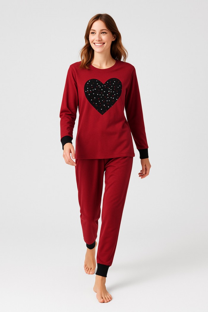 Damen-Winter-Pyjama CHERRY HEARTS 2507 RED