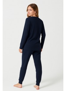 WINTERPYJAMA DAMEN KIRSCHE LIEBE 26013 NAVY WINTERPYJAMA DAMEN KIRSCHE LIEBE 26013 NAVY