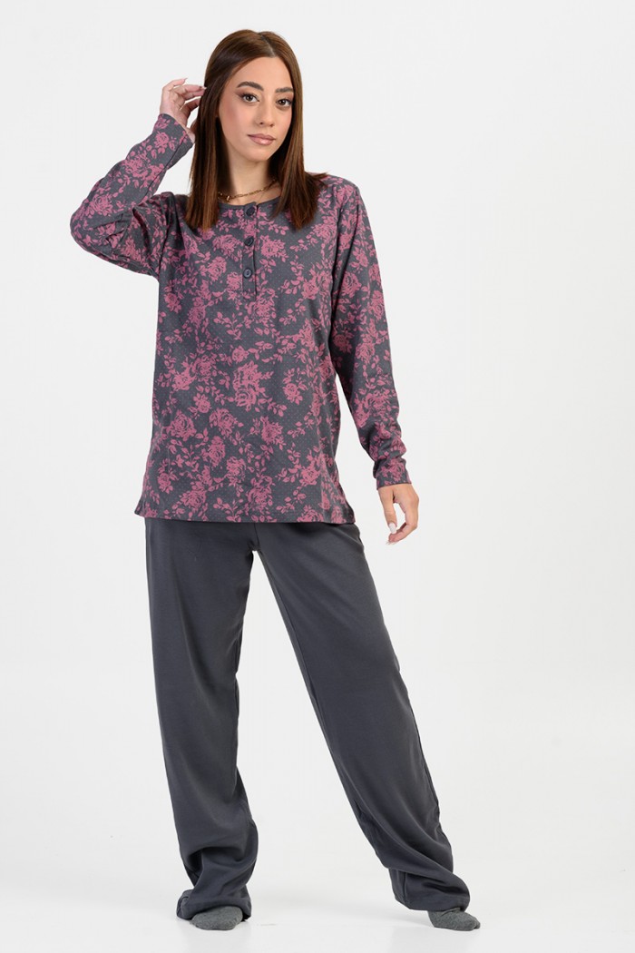 Women's winter pajamas CHERRY FLORAL 524