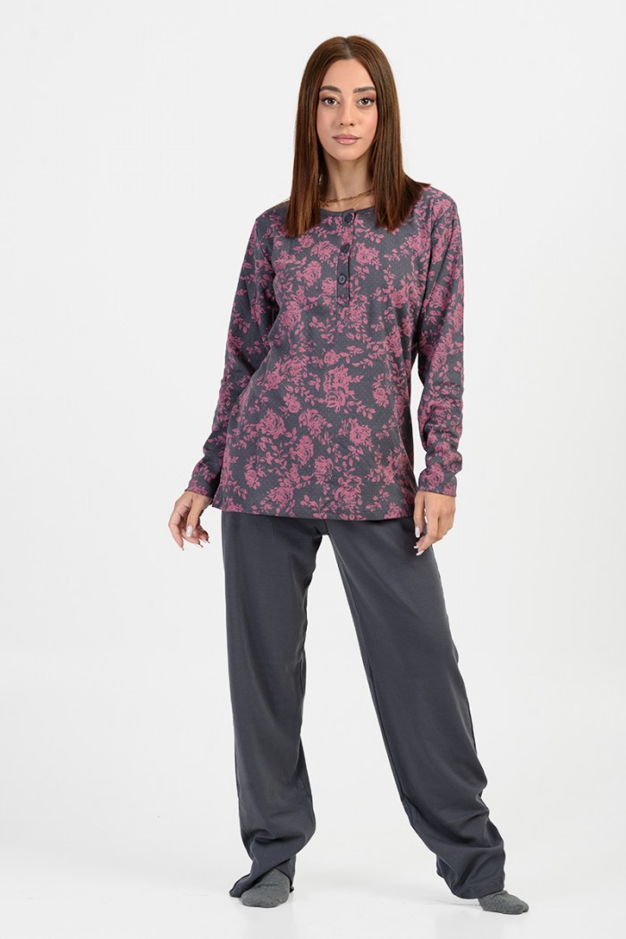 Women's winter pajamas CHERRY FLORAL 524
