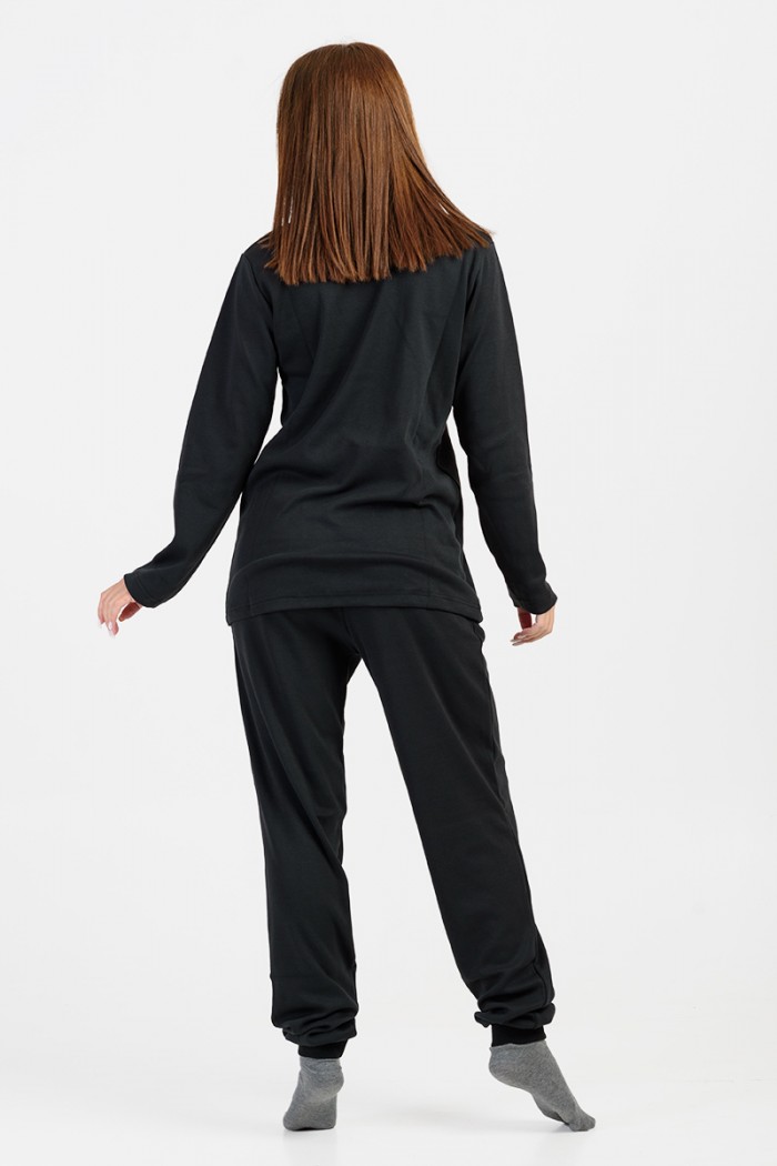 Damen Schlafanzug mit Gummizug CHERRY Black Hearts 527