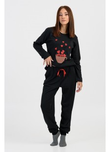 Women's pajamas with elastic CHERRY Black Hearts 527