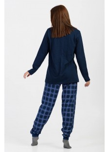 Damen-Schlafanzug mit Gummizug CHERRY NAVY 540 Damen-Schlafanzug mit Gummizug CHERRY NAVY 540