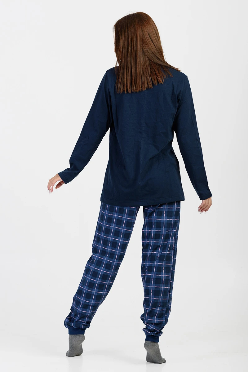 Damen-Schlafanzug mit Gummizug CHERRY NAVY 540