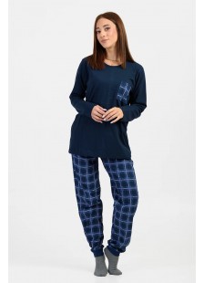 Damen-Schlafanzug mit Gummizug CHERRY NAVY 540 Damen-Schlafanzug mit Gummizug CHERRY NAVY 540