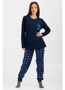 Damen-Schlafanzug mit Gummizug CHERRY NAVY 540 Damen-Schlafanzug mit Gummizug CHERRY NAVY 540