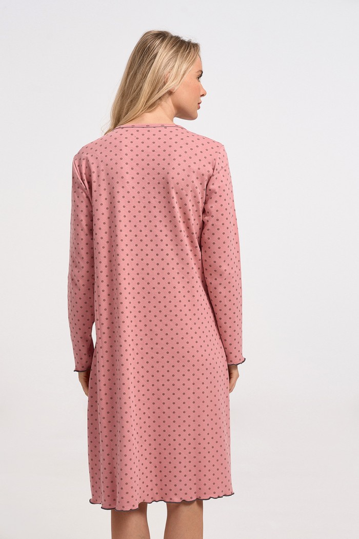 Klassisches Nachthemd mit Knopf CHERRY 10073