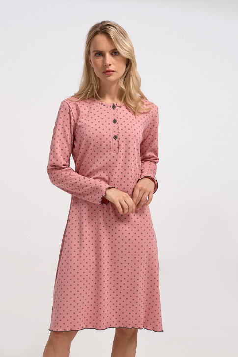Classic nightgown with button CHERRY 10073