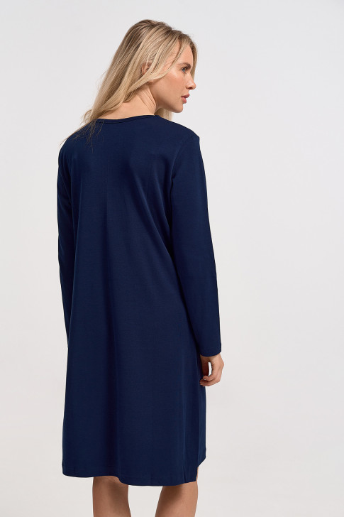 Classic nightgown without button CHERRY NAVY 1138