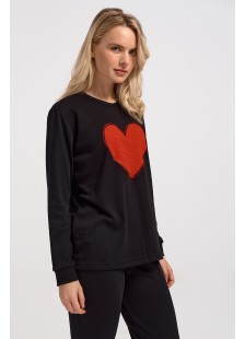 Damen-Schlafanzug CHERRY Black Heart 10133 Damen-Schlafanzug CHERRY Black Heart 10133