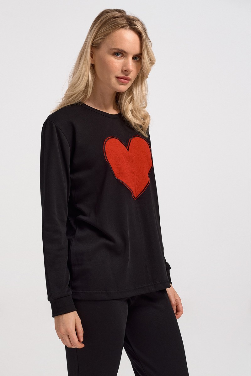 Damen-Schlafanzug CHERRY Black Heart 10133 Damen-Schlafanzug CHERRY Black Heart 10133
