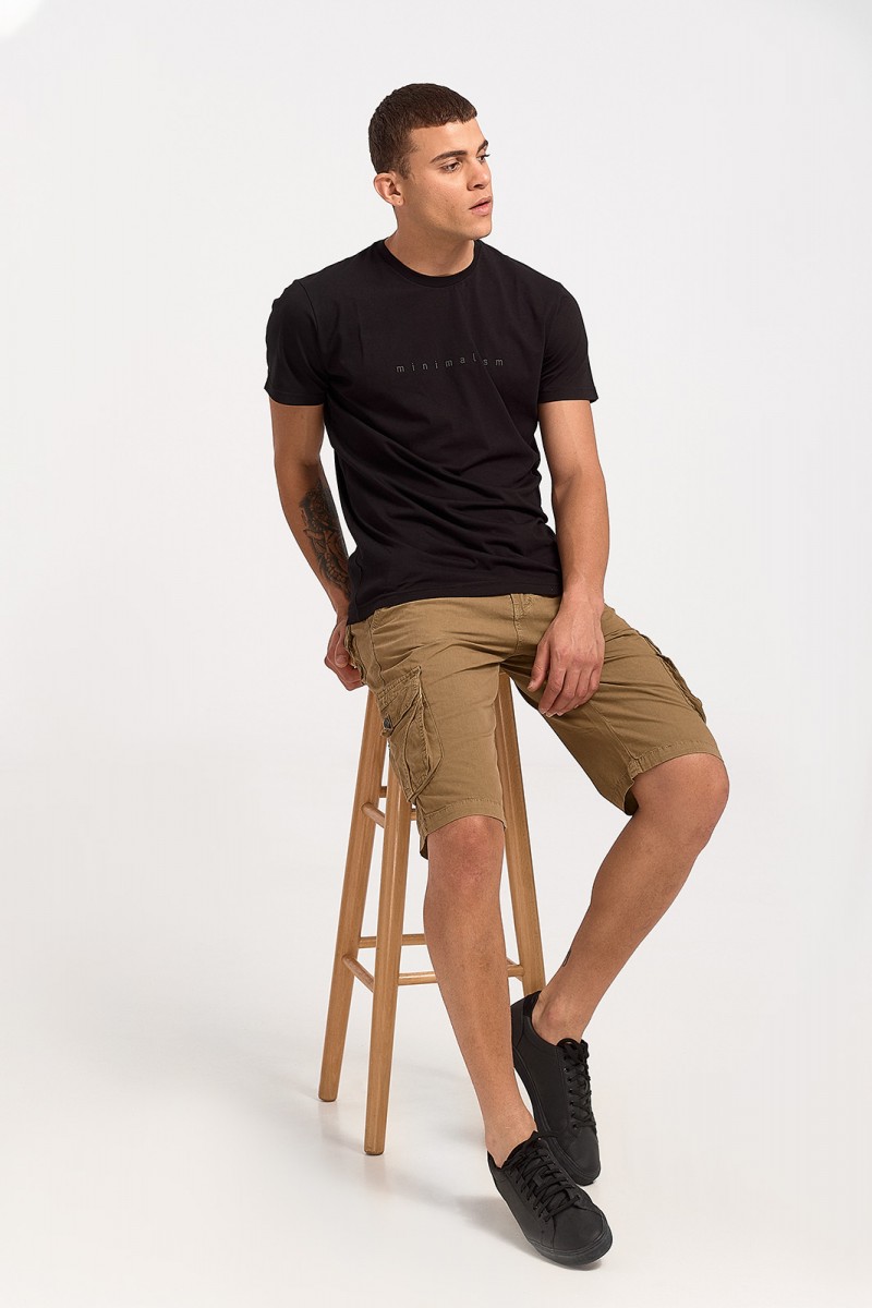 Men's T-Shirt Cotton4all Minimalism 23 706 Black