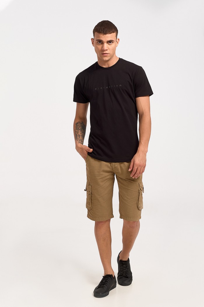 Men's T-Shirt Cotton4all Minimalism 23 706 Black