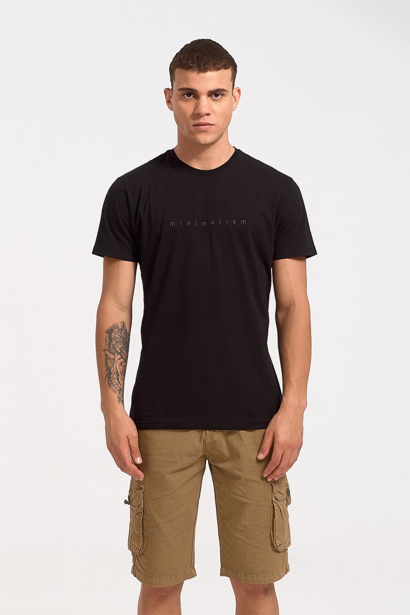 Men's T-Shirt Cotton4all Minimalism 23 706 Black
