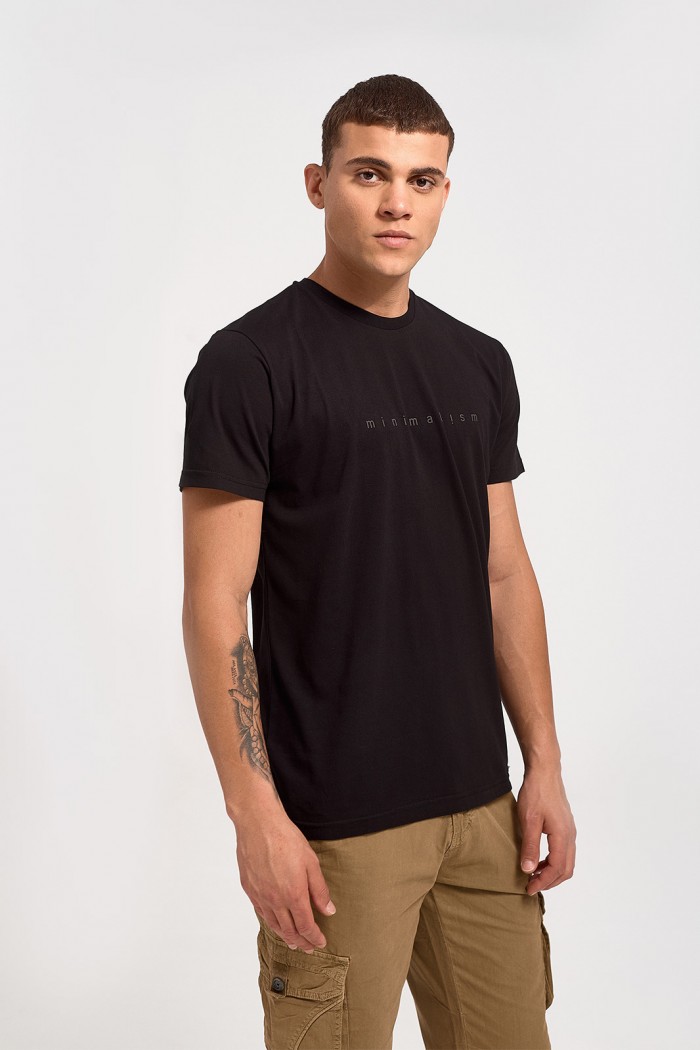 Men's T-Shirt Cotton4all Minimalism 23 706 Black