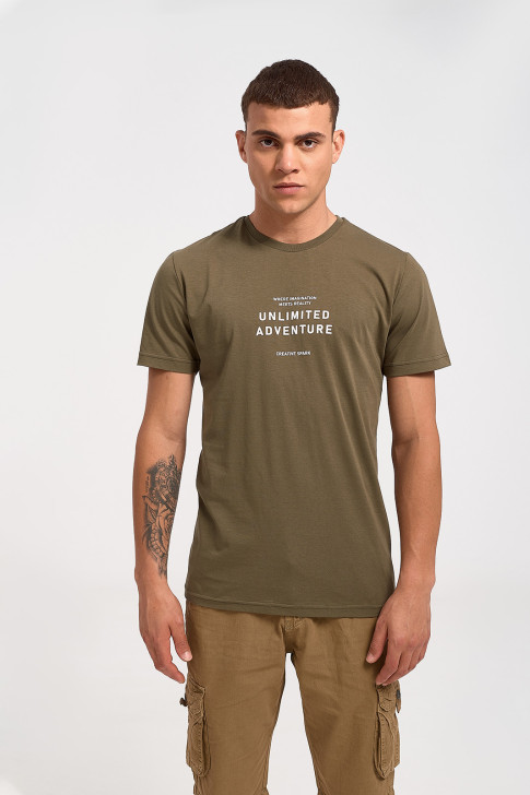 Men's T-shirt Cotton4all Unlimited Adventure 23 707 HAKI