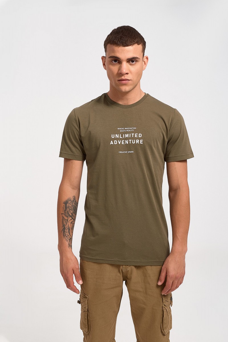 Men's T-shirt Cotton4all Unlimited Adventure 23 707 HAKI