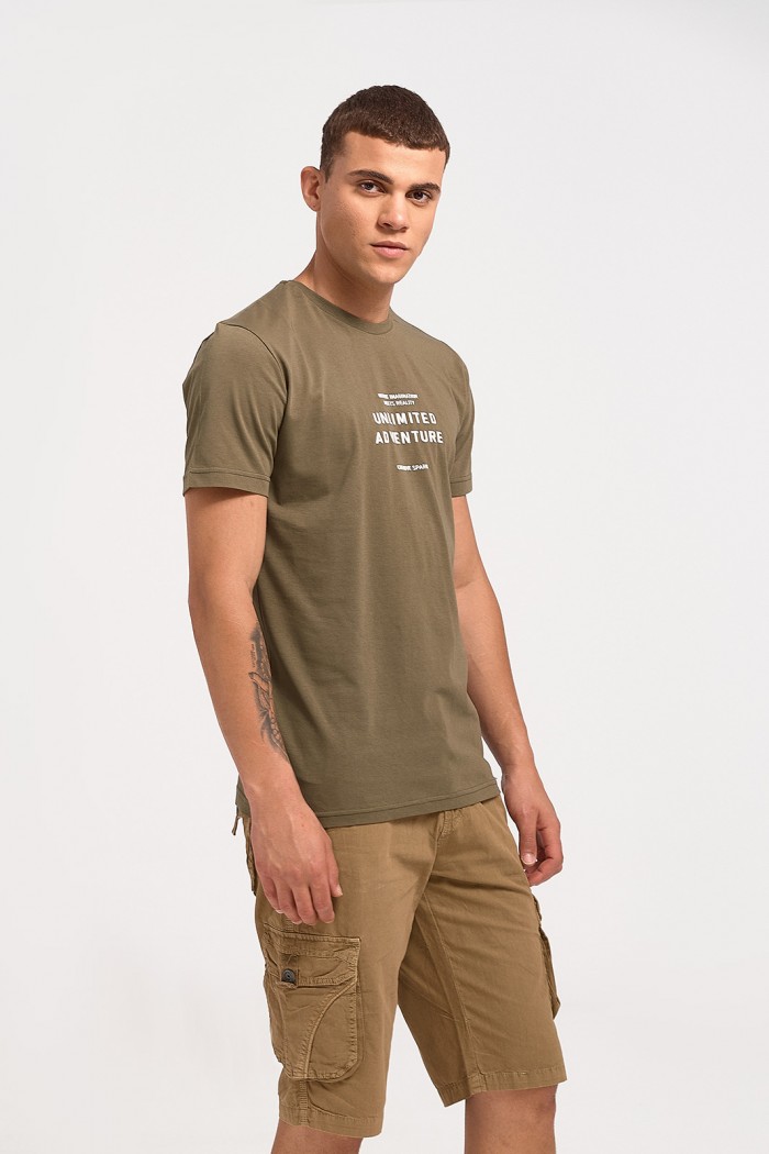 Men's T-shirt Cotton4all Unlimited Adventure 23 707 HAKI