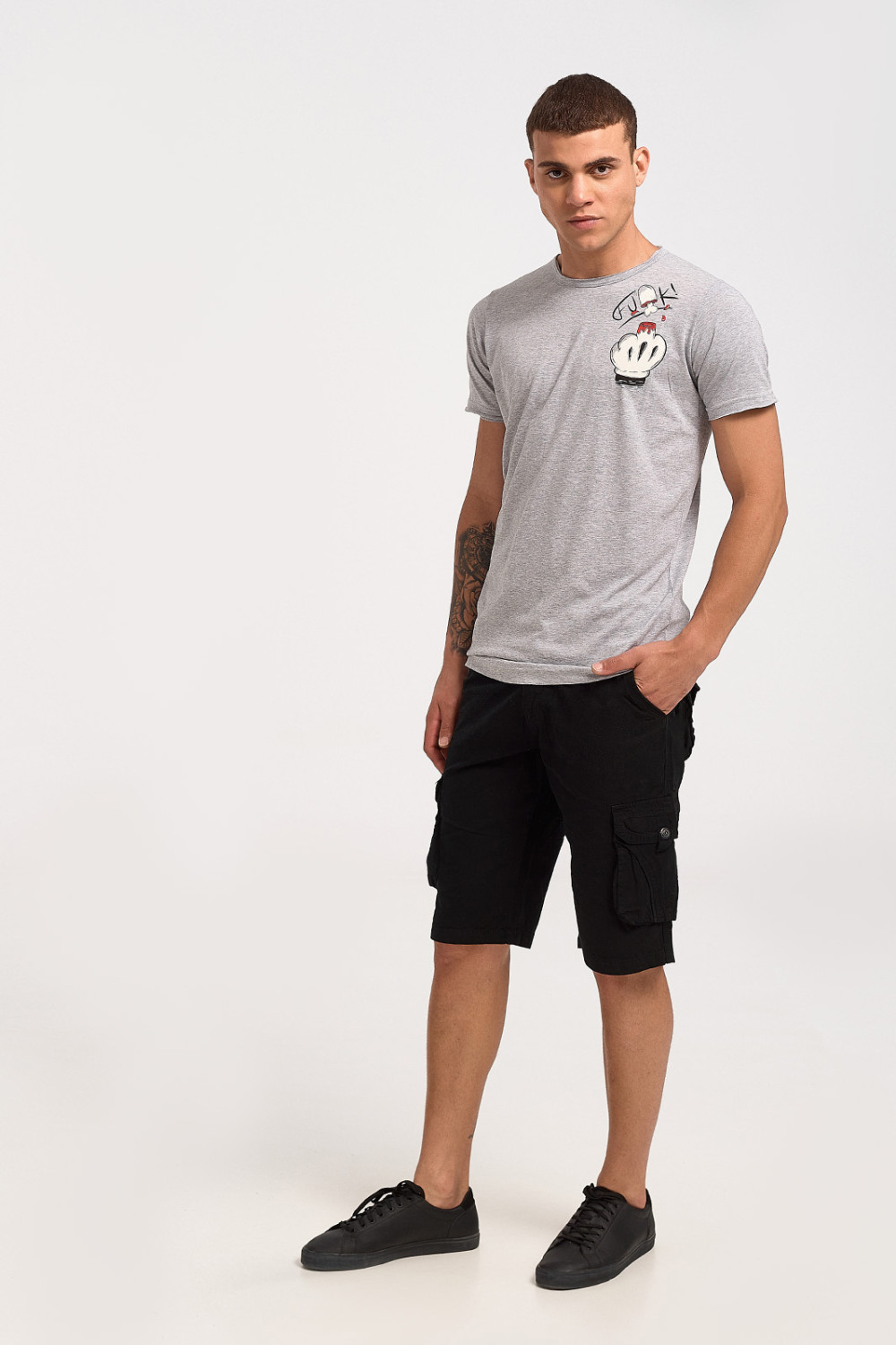 Men's T-Shirt Cotton4all MICKEY 23 731 GREY