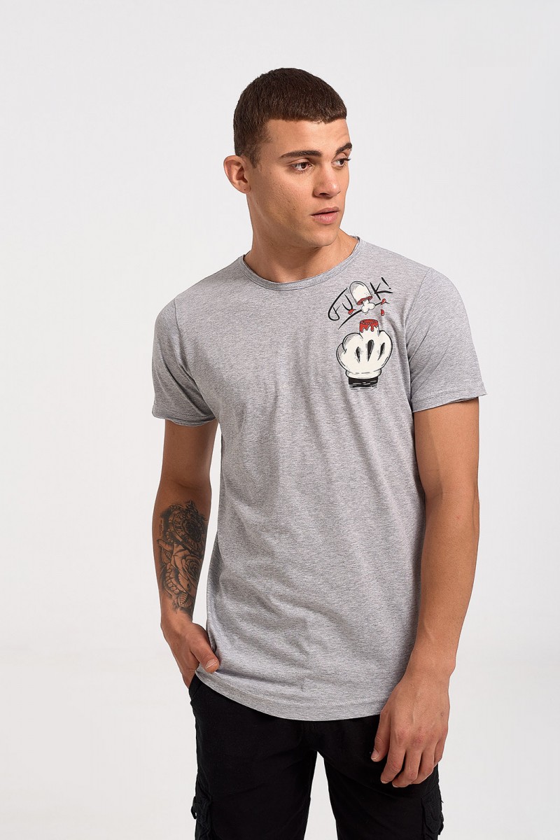 Men's T-Shirt Cotton4all MICKEY 23 731 GREY
