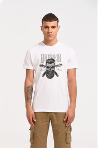 Men's T-Shirt Cotton4all BARBER 23-711 White