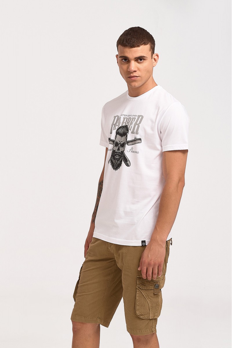 Herren T-Shirt Cotton4all BARBER 23-711 Weiß Herren T-Shirt Cotton4all BARBER 23-711 Weiß