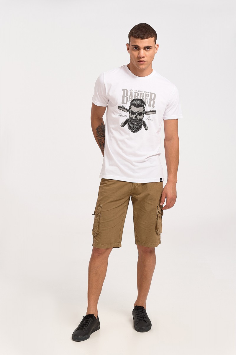 Herren T-Shirt Cotton4all BARBER 23-711 Weiß