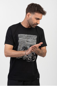 Men's T-Shirt Cotton4all PALM TREES BLACK 24-915