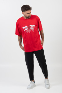 OVERSIZE Men's T-Shirt CHICAGO BULLS RED 24-935