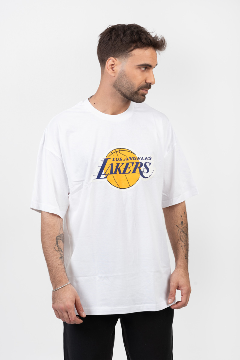 OVERSIZE Men's T-Shirt LOS ANGELES LAKERS WHITE