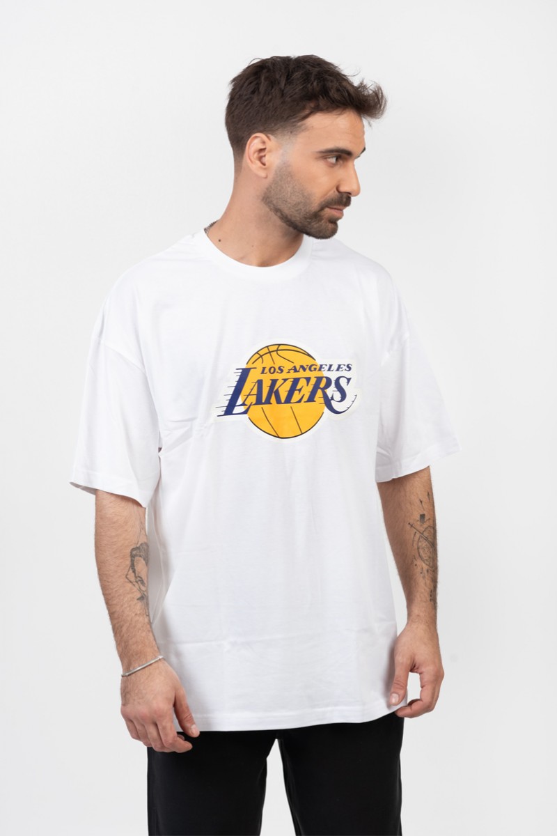 OVERSIZE Men's T-Shirt LOS ANGELES LAKERS WHITE