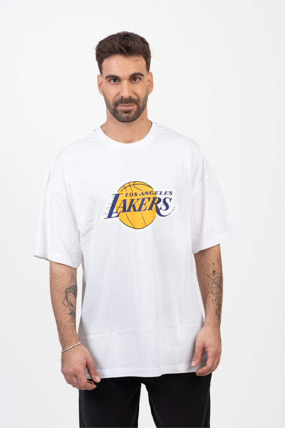 OVERSIZE Men's T-Shirt LOS ANGELES LAKERS WHITE