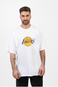 OVERSIZE Men's T-Shirt LOS ANGELES LAKERS WHITE