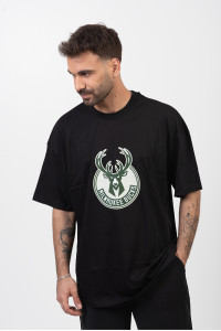 OVERSIZE Men's T-Shirt MILWAUKEE BUCKS BLACK