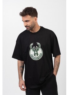 OVERSIZE Herren T-Shirt MILWAUKEE BUCKS BLACK OVERSIZE Herren T-Shirt MILWAUKEE BUCKS BLACK