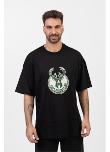 OVERSIZE Herren T-Shirt MILWAUKEE BUCKS BLACK OVERSIZE Herren T-Shirt MILWAUKEE BUCKS BLACK