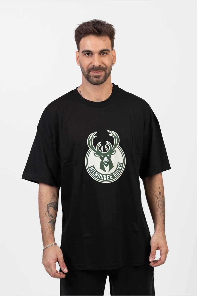 OVERSIZE Herren T-Shirt MILWAUKEE BUCKS BLACK
