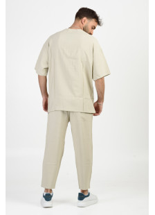 Men's linen blouse COTTON4ALL Ecru 24-943